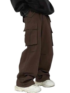 Pantalon cargo ample de style baggy uni pour hommes, vêtements de plein air et streetwear, style hip-hop, taille élastique, pantalon cargo ample pour hommes - Product Image 6