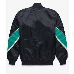 Chaqueta universitaria de satén de seda informal para hombre de talla grande personalizada al por mayor, superventas, moda bomber con cremallera, transpirable, oveja, Invierno - Product Image 2