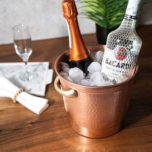 Cubo de hielo de Metal hecho a mano para vino, cerveza para enfriamiento de champán, diseño de personalización único para ocasiones de boda, tinas de bebidas - Product Image 3