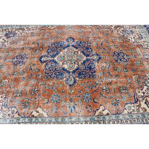 Tapis turc surdimensionné 8x10,9 pieds, tapis bleu vintage du sud-ouest - Product Image 5