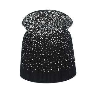 Bonnet en tricot avec strass, chapeau personnalisé avec crâne, design diamant OEM, unisexe - Product Image 2