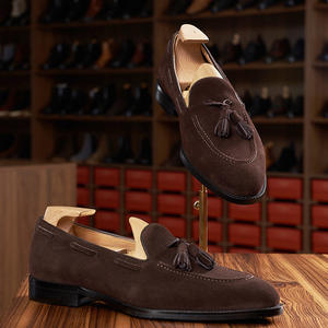 Mocassins en daim britanniques, confortables et respirants, chaussures à franges en cuir véritable à bout carré pour hommes - Product Image 4