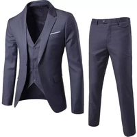 Costume de mariage formel pour homme tendance et ajusté, ensemble 3 pièces chemise, blazer et pantalon, fermeture simple boutonnage, haut Vetement Homme