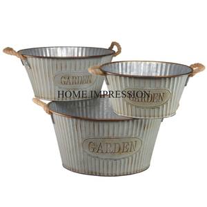 Top Quality Decorative Garden Flower Pots And <b>Planter</b> Hanging Facility Wall <b>Planter</b> Set Of 3 Handmade Galvanized <b>Planter</b> Supply - Product Image 4