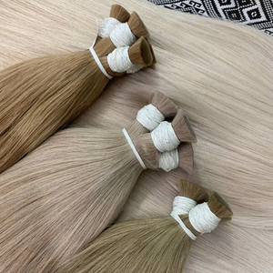 Venta al por mayor a granel teñido Remy extensiones de cabello humano de alta fuente virgen recto trenzado paquetes de trama - Product Image 2