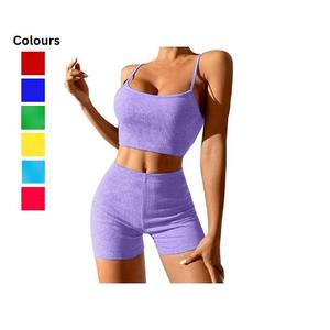 Women's Gym Wear Workout <b>Sets</b> Breathable Spandex/Polyester Sportswear with Elastic Waist Sleeveless Printed <b>Yoga</b> <b>Sets</b> 2-Piece - Product Image 2