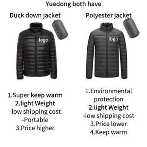 Veste bouffante en toile à motif uni pour hommes manteau d'hiver coupe-vent à capuche léger compressible fermeture éclair isolante recyclée - Product Image 5