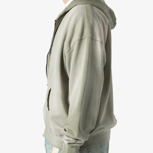 Sweat à capuche zippé oversize USAZE SPORTS en molleton de coton/polyester, couleur unie, style vintage, poids lourd 340g, respirant, pour homme - Vente en gros - Product Image 5