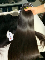 Prix d'usine Cheveux humains vierges 100% naturels de haute qualité en vrac, provenant d'un seul donneur, pointes super double drawn, ondulés naturels NASA HAIR