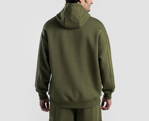 Sweat à capuche surdimensionné pour homme personnalisé OEM, 100% coton, polaire épais, chaud pour l'hiver, streetwear imprimé, brodé, avec poche zippée - Product Image 2