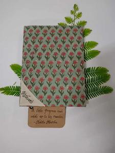 Custom Gift Bag with Personalized Journal White <b>Paper</b> Bag with Tag and Fabric-Covered Notebook - Product Image 3