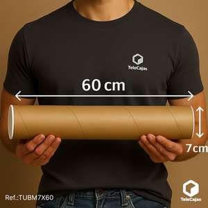 Recyclable 7 X 60 cm Brown Kraft Paper Tubes for Artwork and Long Roll Products with Lids Included for Essential Oils Crafts - Product Image 1