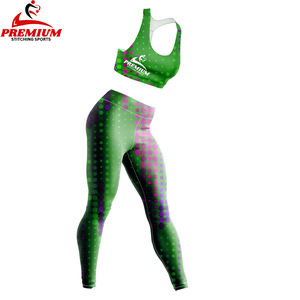 Conjunto de yoga deportivo acanalado de alta elasticidad, Sujetador deportivo transpirable y mallas, conjunto de gimnasio para mujer - Product Image 5