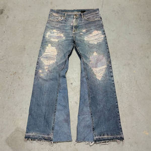 Pantalones Vaqueros Holgados de Mezclilla para Hombre, Estilo Hip-Hop, con Bolsillos Rotos, Parches y Lavado Desgastado - Product Image 3