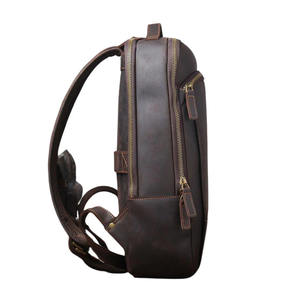 Mochila de oficina de negocios de lujo de primera calidad al por mayor Mochila De Cuero Crazy Horse auténtico para hombres - Product Image 2