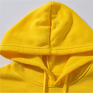 Sudaderas con capucha de manga larga de invierno con capucha de color amarillo con sudaderas lisas de tela personalizables para 100% algodón - Product Image 4