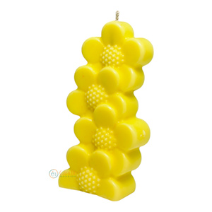 Bougie de pilier en cire de soja décorative florale 4 fleurs 5 feuilles décoration de maison festive pour les anniversaires de Noël mariages de Pâques - Product Image 4