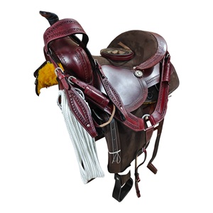 Vente en gros de selles de course de baril pour adultes en cuir véritable fait à la main de qualité supérieure selles de cheval Western Cowboy Rodeo Tack en vrac - Product Image 3