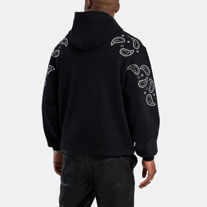 เสื้อฮู้ดผ้าฝ้าย100% สำหรับผู้ชายทรงเข้ารูปปกติมีซิปงานปักลายด้วยหินเป็นมิตรกับสิ่งแวดล้อม300กรัมฤดูใบไม้ร่วง - Product Image 2