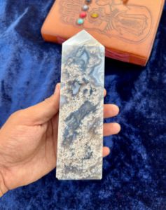 Wholesale Natural Druzy Blue Lace Agate <b>Crystal</b> Tower Calming Quartz Healing <b>Wand</b> Soothing Reiki Energy Point Metaphysical Stone - Product Image 5