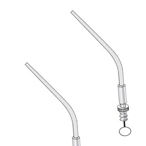 Tube d'aspiration manuel de haute qualité Formby pointe conique coudée 10 F.G. Instrument chirurgical réutilisable en acier inoxydable de 210mm de long CE - Product Image 1