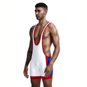 <b>Men's</b> Custom Logo Breathable Quick Dry Wrestling Singlet One Piece <b>Sauna</b> Body <b>Suit</b> for Workout Training - Product Image 3
