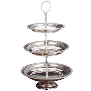 Soporte de servidor de pastel plegable de forma redondeada hecha a mano de 2 niveles Soporte de pastel de metal decorativo de acabado de la mejor calidad Artículo de uso decorativo - Product Image 6