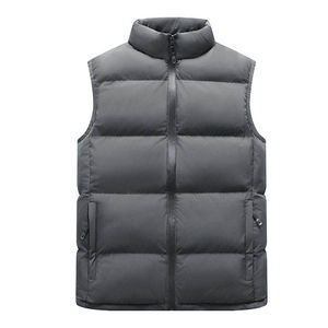 2025 New Design Men's Puffer Vest with Custom Logo Stand Collar Streetwear Style High Quality Cotton <b>Filled</b> OEM Service - Product Image 4