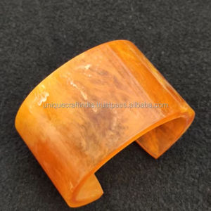 Modern Abstract Design Geometric Resin Bangle <b>Set</b> Unique Side Open Model from India for Christmas <b>Gifts</b> - Product Image 5