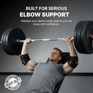 Protège-coudes souples réglables pour la musculation et l'entraînement en salle de sport - Protection professionnelle légère, support de coude unisexe - Product Image 2