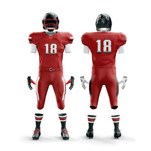 Top Trending Ropa deportiva de fútbol americano Tela de poliéster transpirable con estampado de sublimación Conjuntos de uniformes de manga corta - Product Image 1