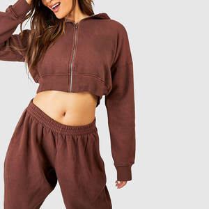 Conjunto Deportivo de Sudadera Corta y Cómoda para Mujer, Conjunto Deportivo Corto Esencial para Entrenamiento - Product Image 4