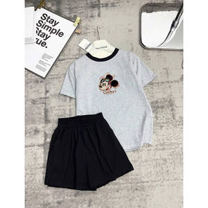 Tendance mignon coton XXS femmes deux pièces ensemble coupe ample au-dessus du genou longueur tenue avec des Styles assortis pour la mode de dame - Product Image 6