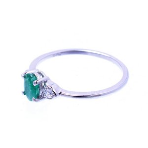 Anillos chapados en oro y Gema de plata de ley Cz, ónix verde y blanco - Product Image 2