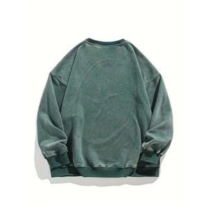 Sweat-shirt Homme Imprimé Fleur Col Ras Du Cou Thermique Respirant Surdimensionné Coupe-Vent Pull Manches Longues Sweat Top - Product Image 4