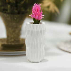 CUD8910WT - Unique Tall White <b>Ceramic</b> <b>Vase</b> - 10 H - Product Image 2