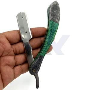 Rasoirs de barbier à lame interchangeable en acier inoxydable avec manche en bois, logo personnalisé, soins personnels, emballage personnalisé, impression de logo - Product Image 5