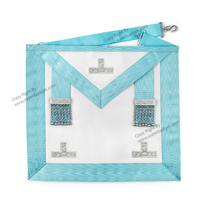 Delantal Masónico para Maestro Masón, Tela de Lona de Color Personalizado con Diseño de Encaje Bordado - Product Image 2