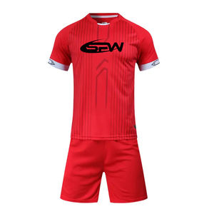 Venta al por mayor de poliéster personalizado de secado rápido uniformes de fútbol de los equipos de fútbol camisetas impresas pantalones cortos OEM suministro de fábrica de ropa de fútbol - Product Image 2