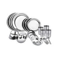 Service de table de haute qualité de 4 pièces, assiettes, bol en verre et cuillère, haute qualité, vente en gros, taille et logo personnalisés