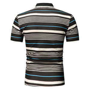 เสื้อโปโลลำลองสีทึบสำหรับผู้ชายเสื้อโลโก้นูนชุดฟิตเนสทำจากผ้าสักหลาด - Product Image 6