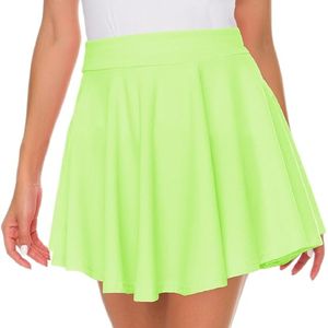 Taille haute femmes Mini a-ligne jupe mignon plissé étudiant dame respirant XS plaine teint impression numérique sportif Mini plissé a-ligne - Product Image 6