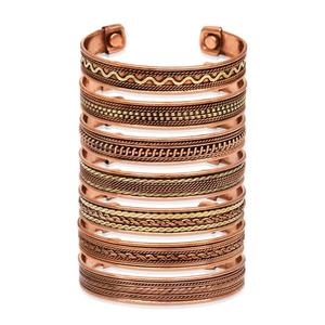 Le plus récent bracelet à la mode en cuivre pur conçu avec des aimants pour le soulagement des articulations et de l'arthrite hommes et femmes bracelet manchette - Product Image 1