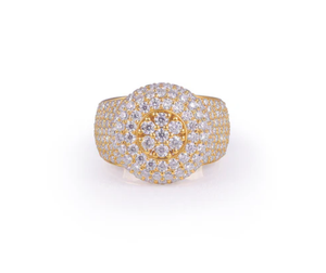 แหวนแต่งงานทรงกลมแบบฮิปฮอปประดับเพชรโมอิสซาไนต์ไทเทเนียมสำหรับทุกเพศ - Product Image 1