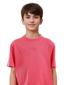 Camiseta de Cuello Redondo Extra Grande, Tejida, Ecológica, con Logotipo Personalizado del Fabricante, para Niños, Hombros Caídos, 100% Algodón Orgánico - Product Image 4