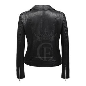 Veste en cuir d'hiver pour femmes les plus vendues dernier style coupe-vent et imperméable respirant tricoté en gros - Product Image 3