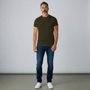 Camiseta de Hombre Económica de Manga Corta con Cuello Redondo, de Algodón No Tejido, Ecológica, de Secado Rápido, Transpirable, Corte Regular, Informal, 200g, con Transferencia Térmica - Product Image 4
