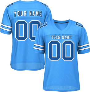 Maillot de football américain personnalisé vert col en V manches courtes en mesh respirant avec nom et numéro de l'équipe, vêtements de sport pour hommes - Product Image 3