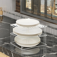Égouttoir à vaisselle et support à assiettes portable en fil métallique à 2 niveaux, non pliable, durable, de haute qualité pour solution de rangement domestique