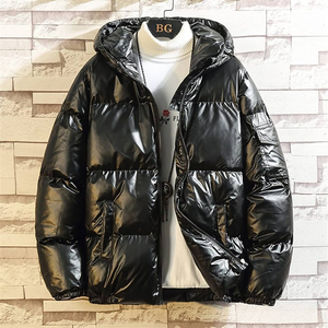 2025 taux de gros noël hommes bulle vestes veste d'hiver Streetwear doudoune pour couleur unie manteau hommes à capuche bouffant - Product Image 6